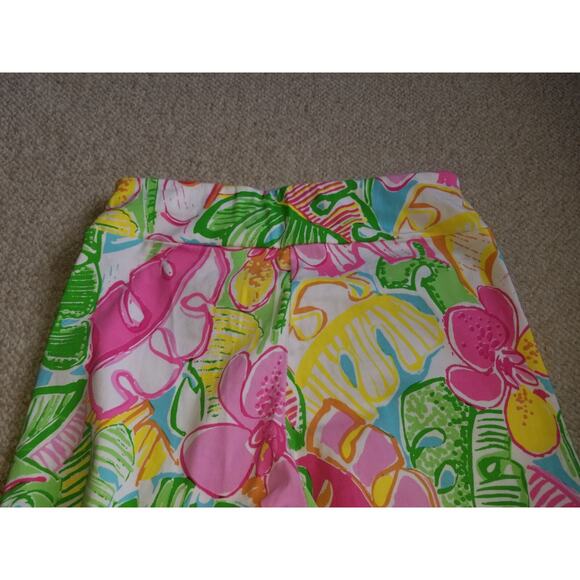 Womens Pants-BARBARA ERICKSON-multicolor floral pull on slim Beachy Coastal-4 - Picture 3 of 4